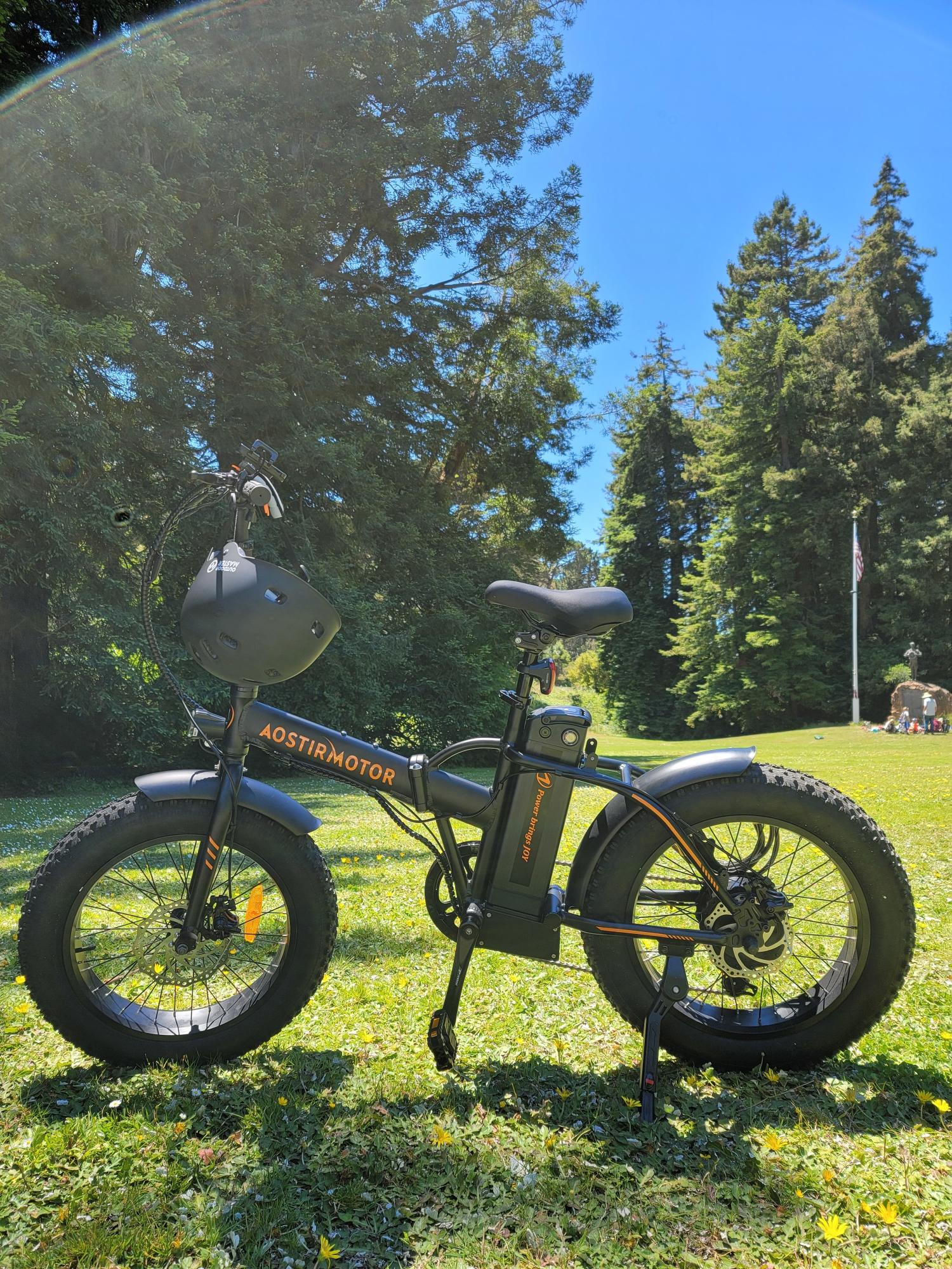 Aostirmotor A20, Folding Fat Tire E-Bike Black and Orange