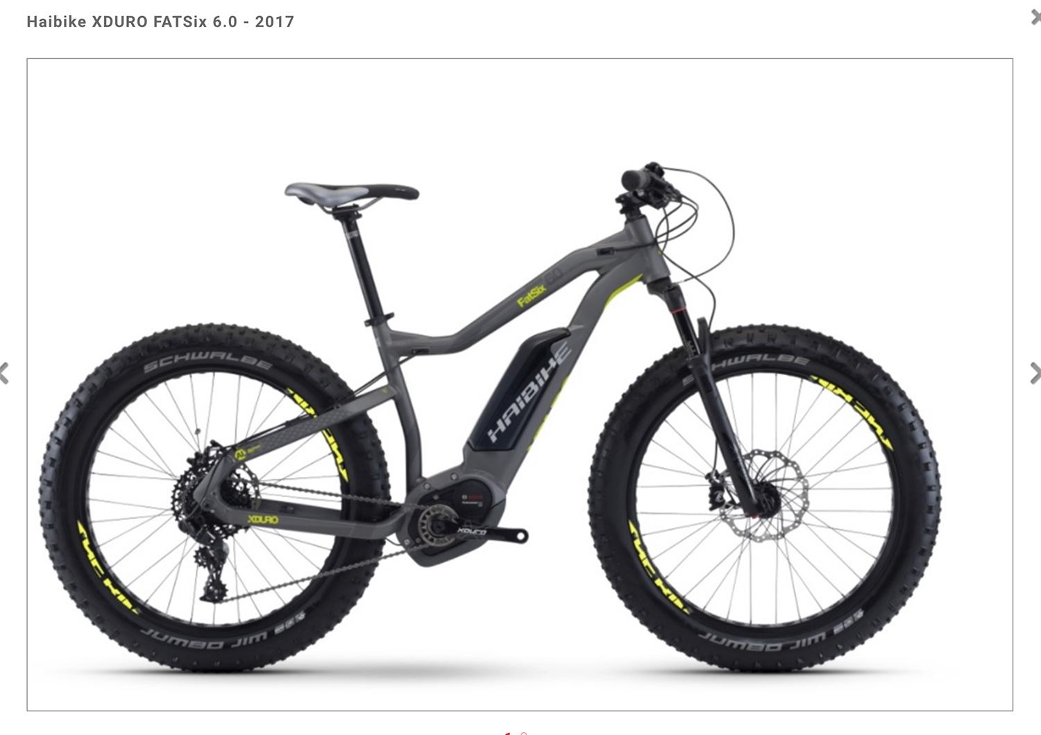 2017 Haibike Fat Six 45 Silver or Gray