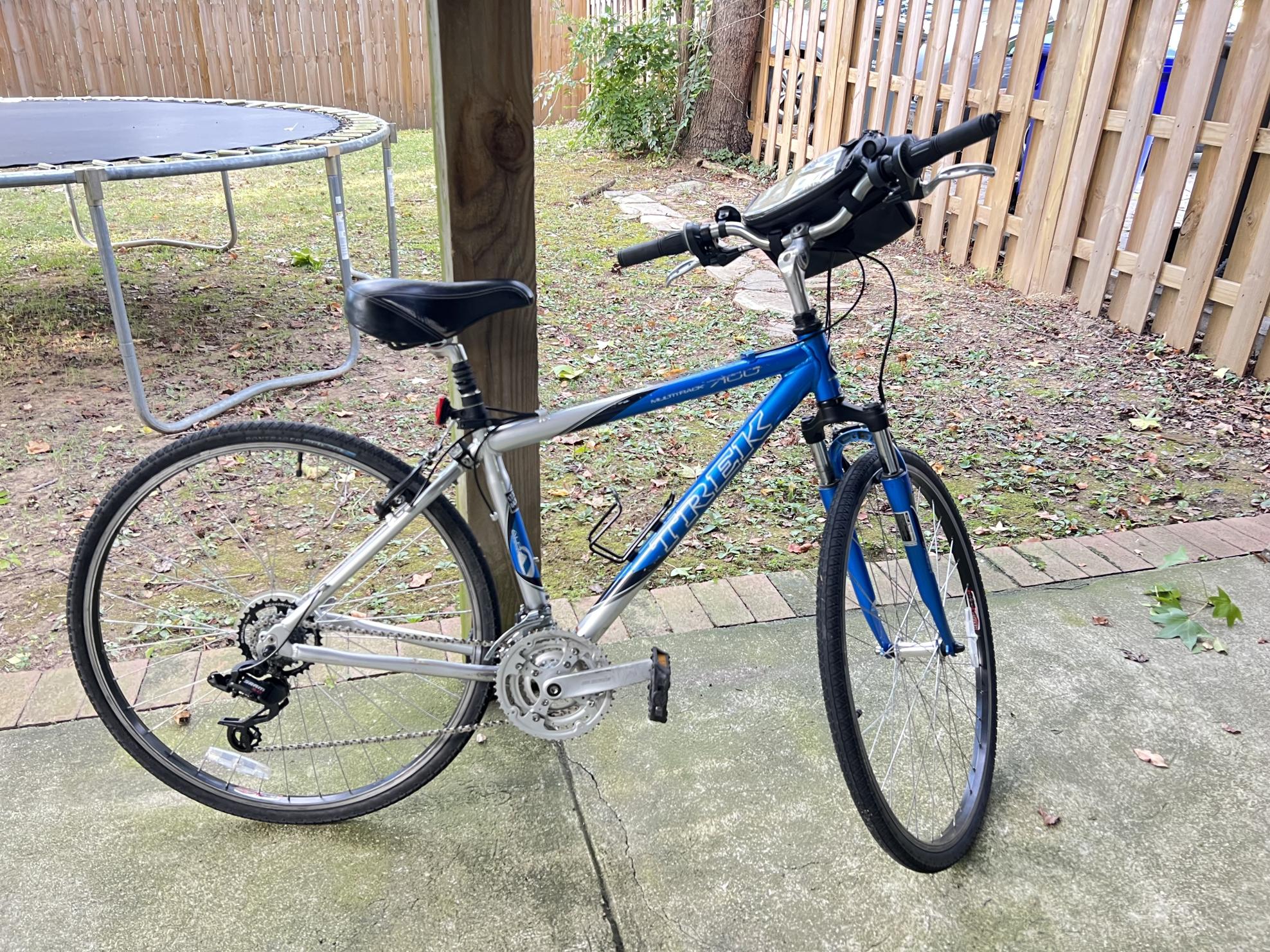 Trek 7100 Silver, gray or bare metal and Blue