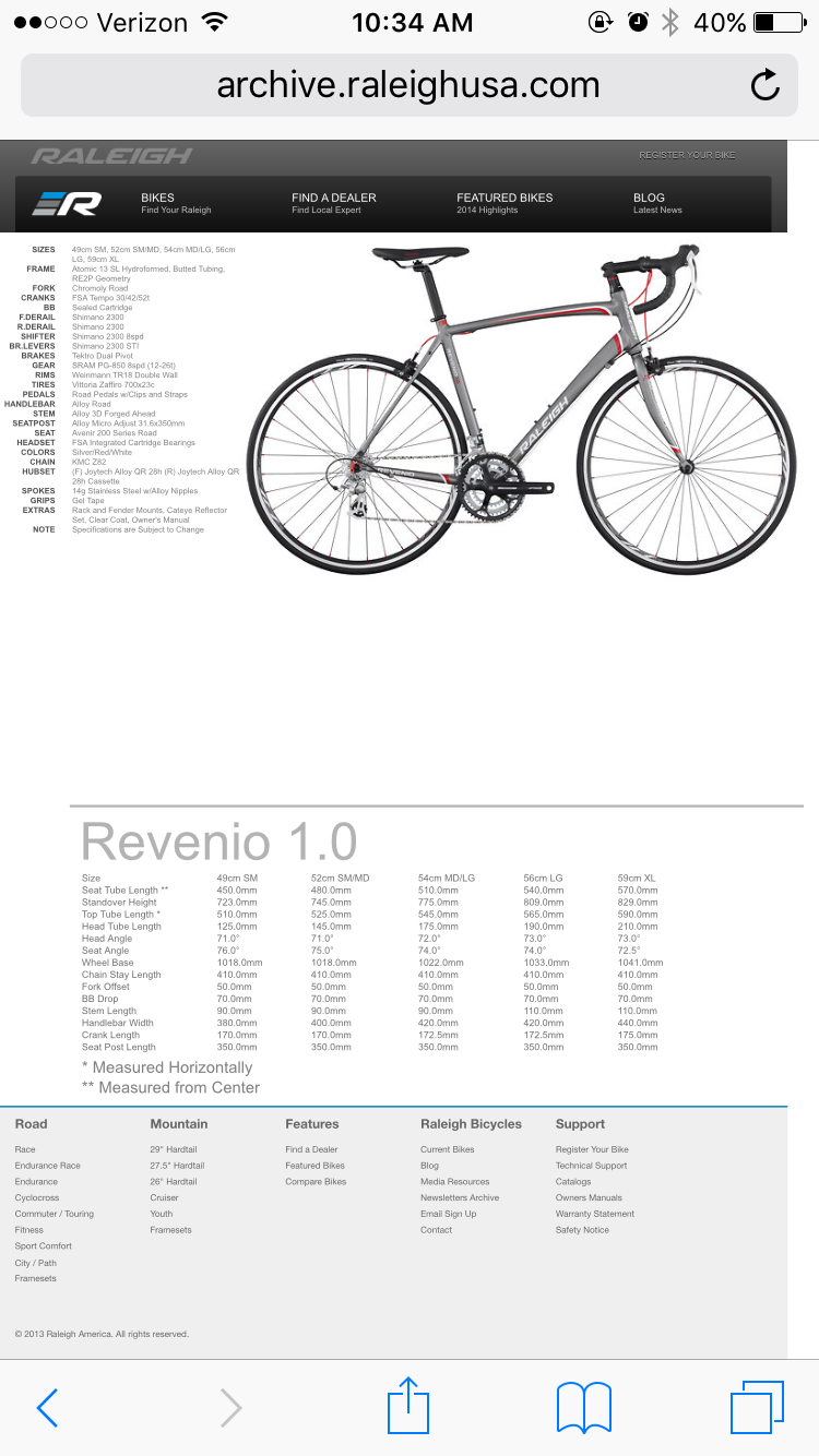 2012 Raleigh Revenio 1.0 Silver or Gray