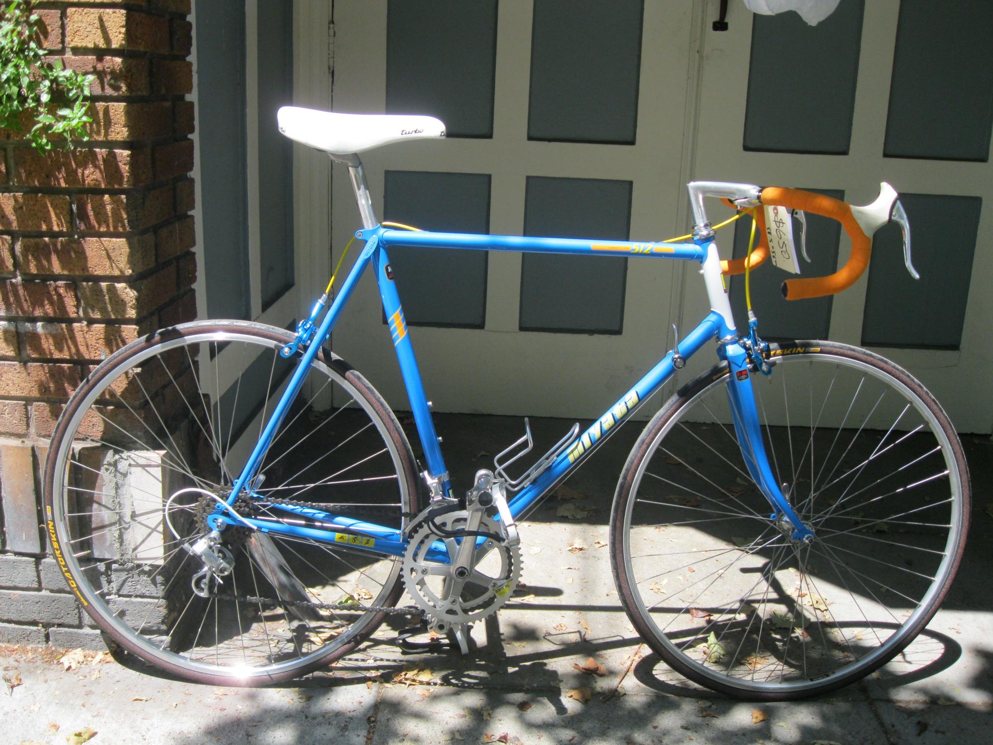 1987 Miyata 512 Competition Blue, Yellow or Gold, and White