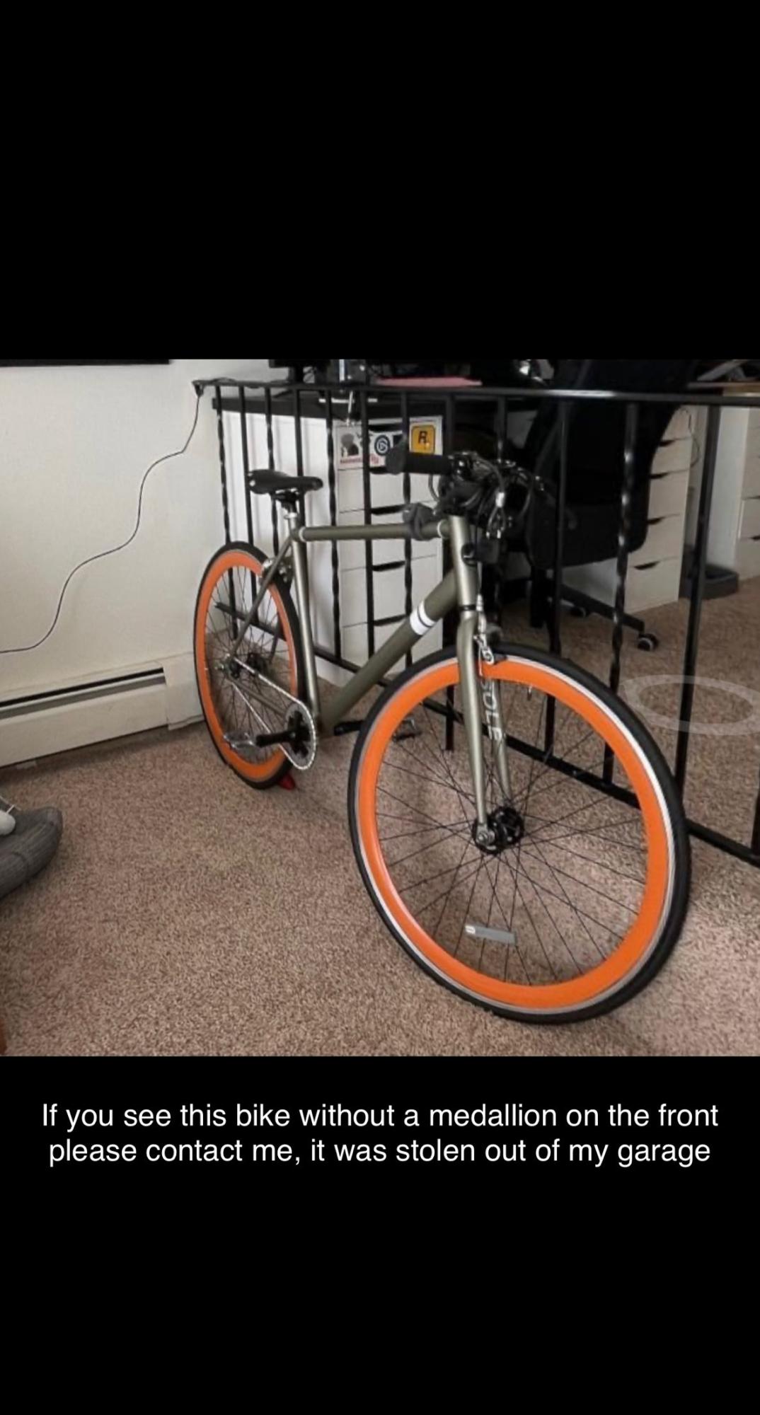 2017 Solé El Tigre single speed Silver, gray or bare metal and Orange