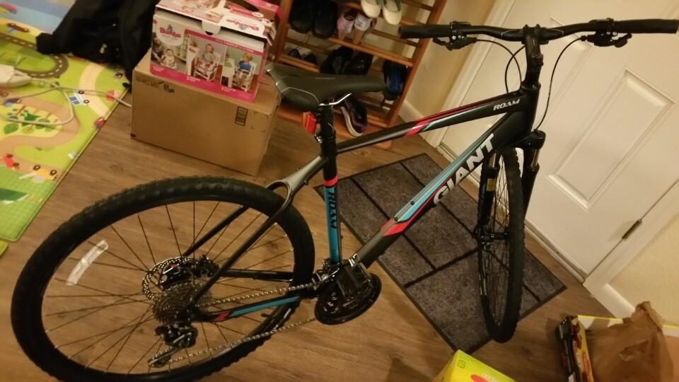 2016 Giant Roam1 Black, Red, and Blue