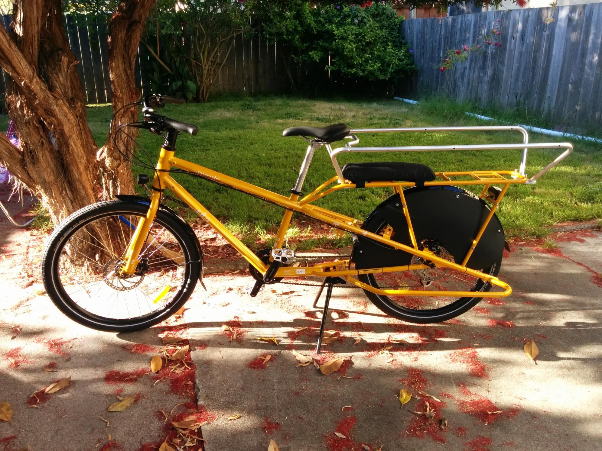 2017 Yuba unisex step over frame cargo bike (rear storage) Yellow or Gold