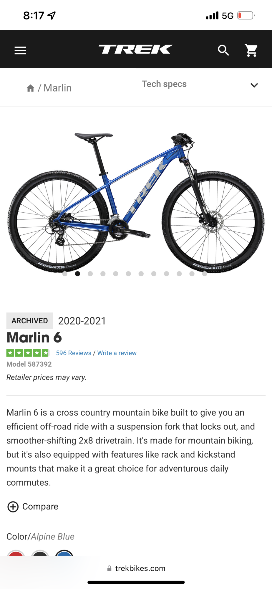 2021 Trek Marlin 6 Blue
