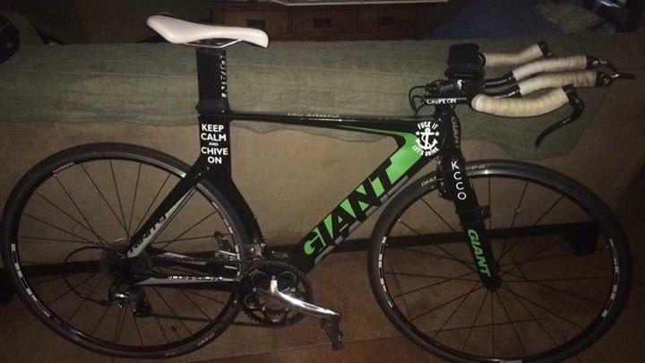 2015 Giant Trinity Black, Green, and Stickers tape or other cover-up