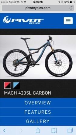2017 Pivot Mach 429 SL Black and Blue