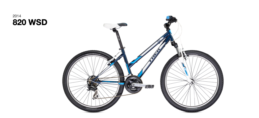 2014 Trek 820 WSD Blue, White, and Teal