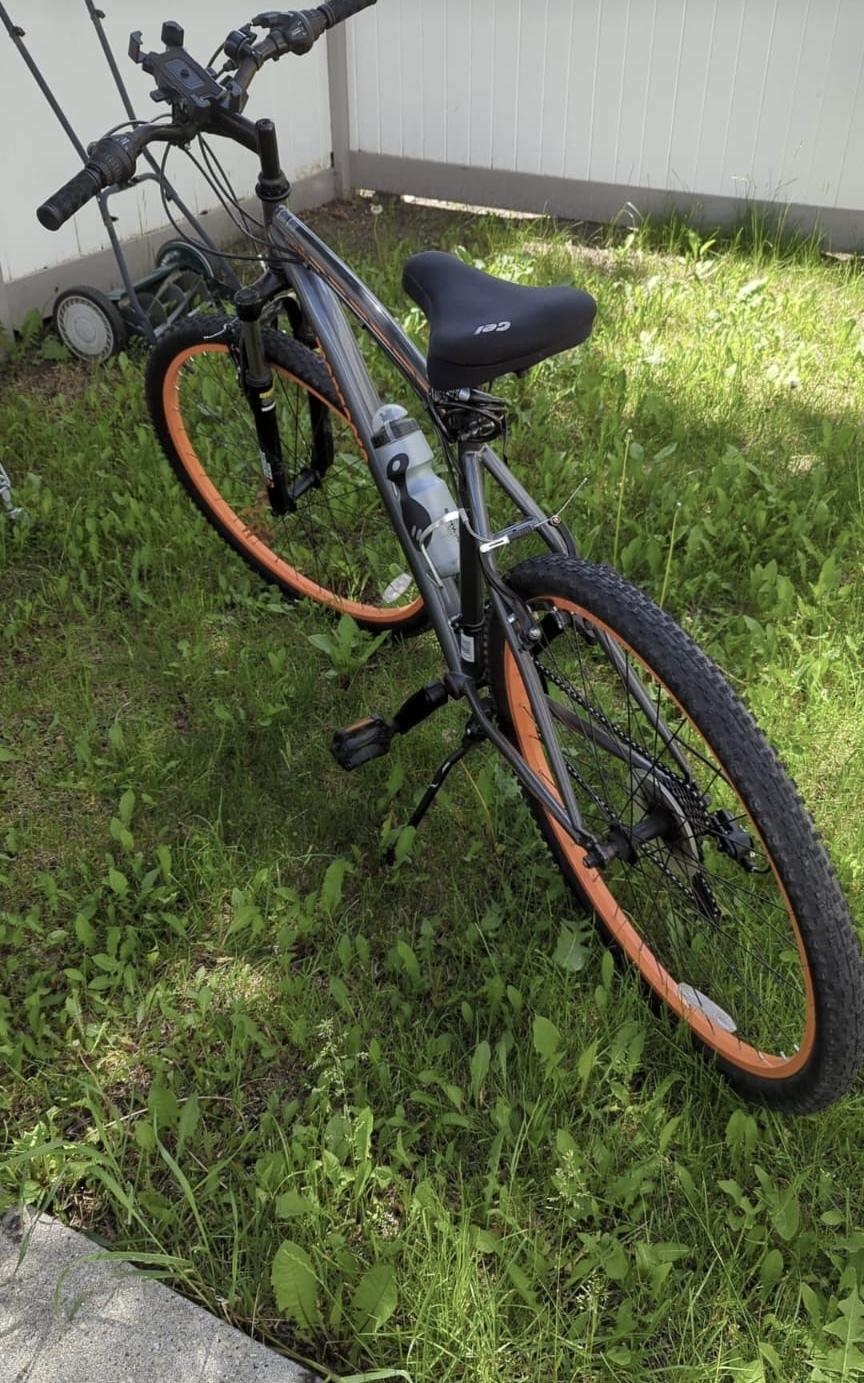 Mongoose Steel Orange and Silver, gray or bare metal