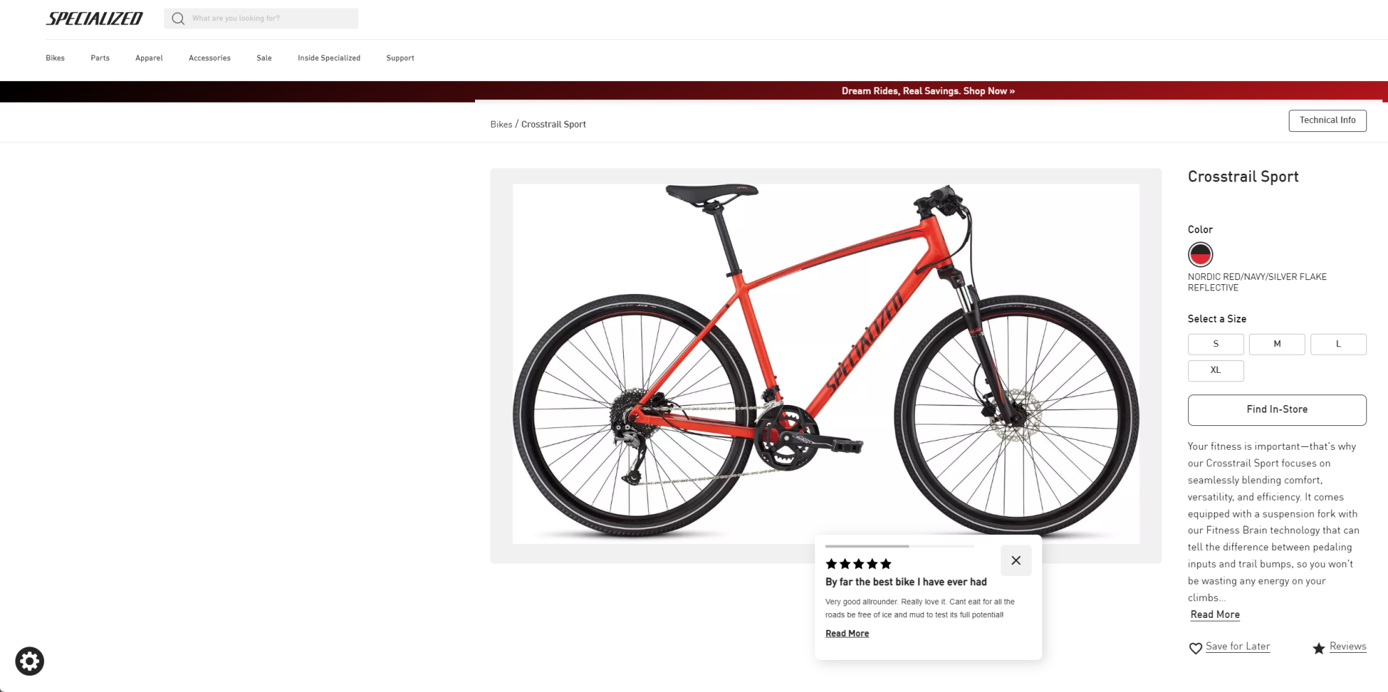 2017 Specialized Cross Trail Red