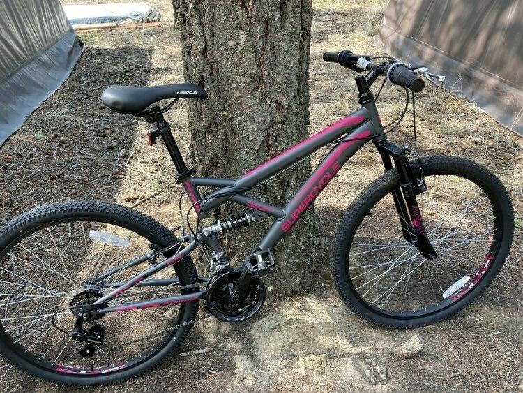 Supercycle Supercycle Outlook Dual- Suspension M... Silver, gray or bare metal and Pink