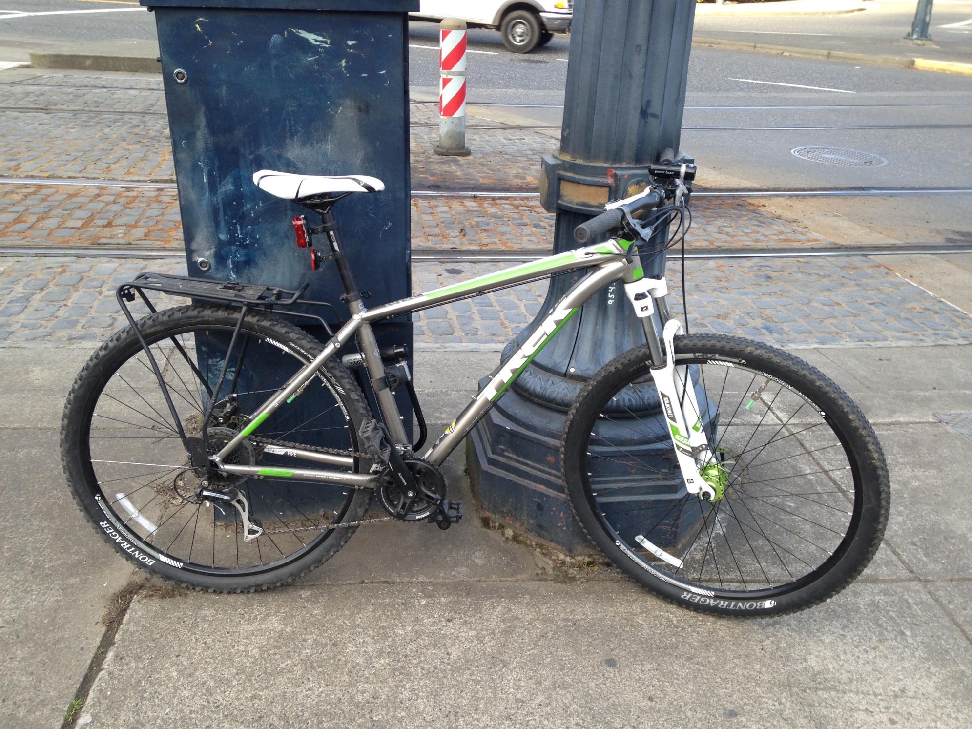 2014 Trek Silver or Gray, White, and Green