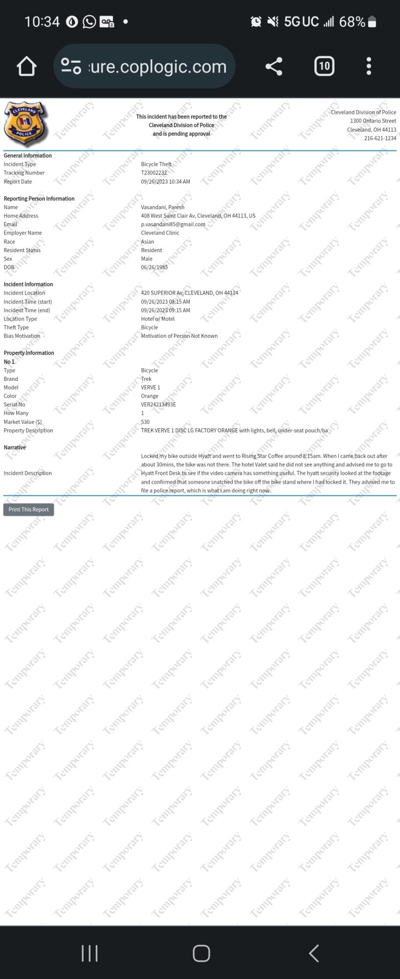 2020 Trek VERVE 1 DISC Orange