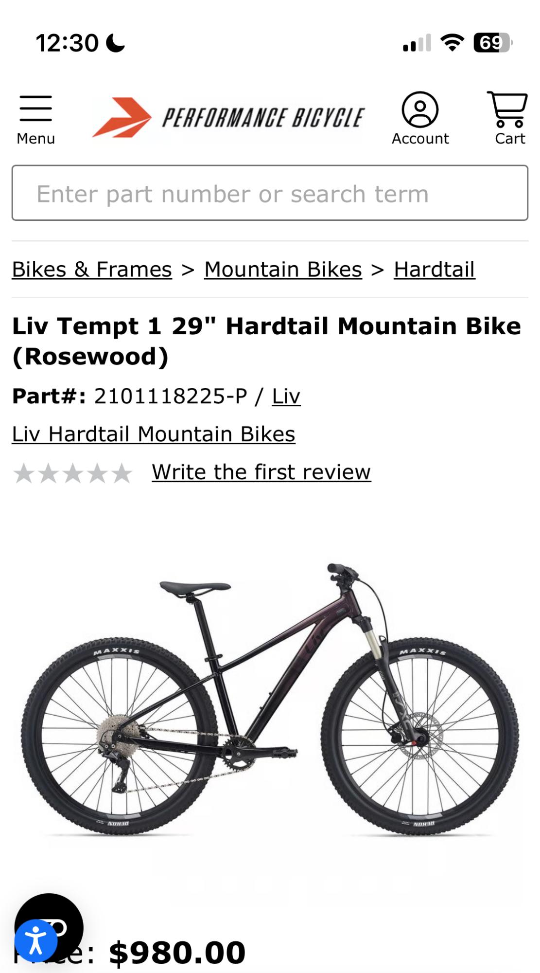 2021 Liv 21 Liv Tempt 29 1 Rosewood Medium Black and Purple