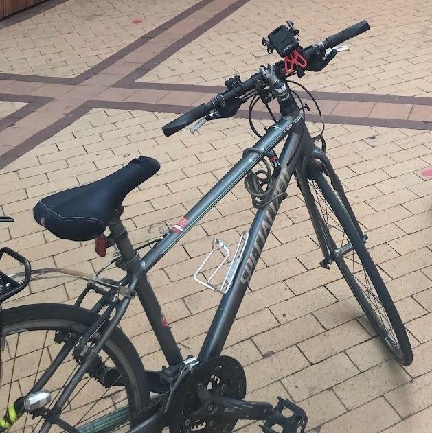 2013 Specialized Crosstrail Silver, gray or bare metal and Teal