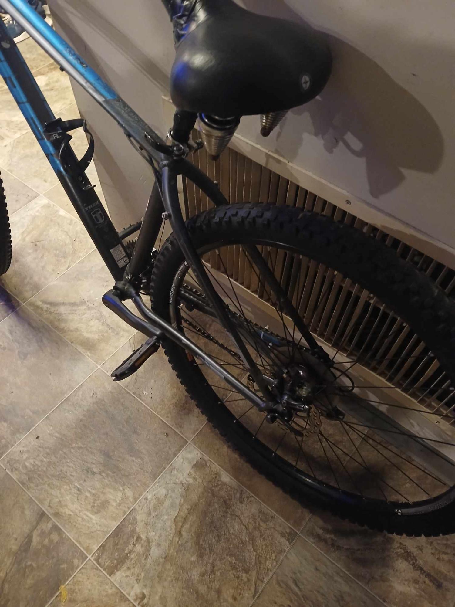 2017 Trek Caliber Silver, gray or bare metal and Blue