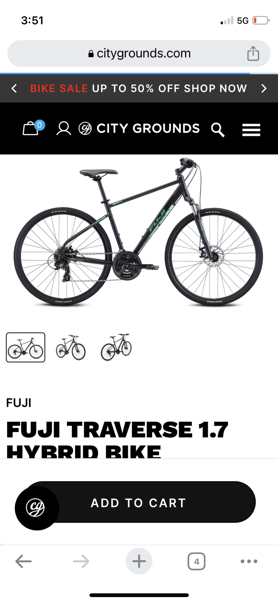 2019 Fuji Traverse 1.7 Black and Green
