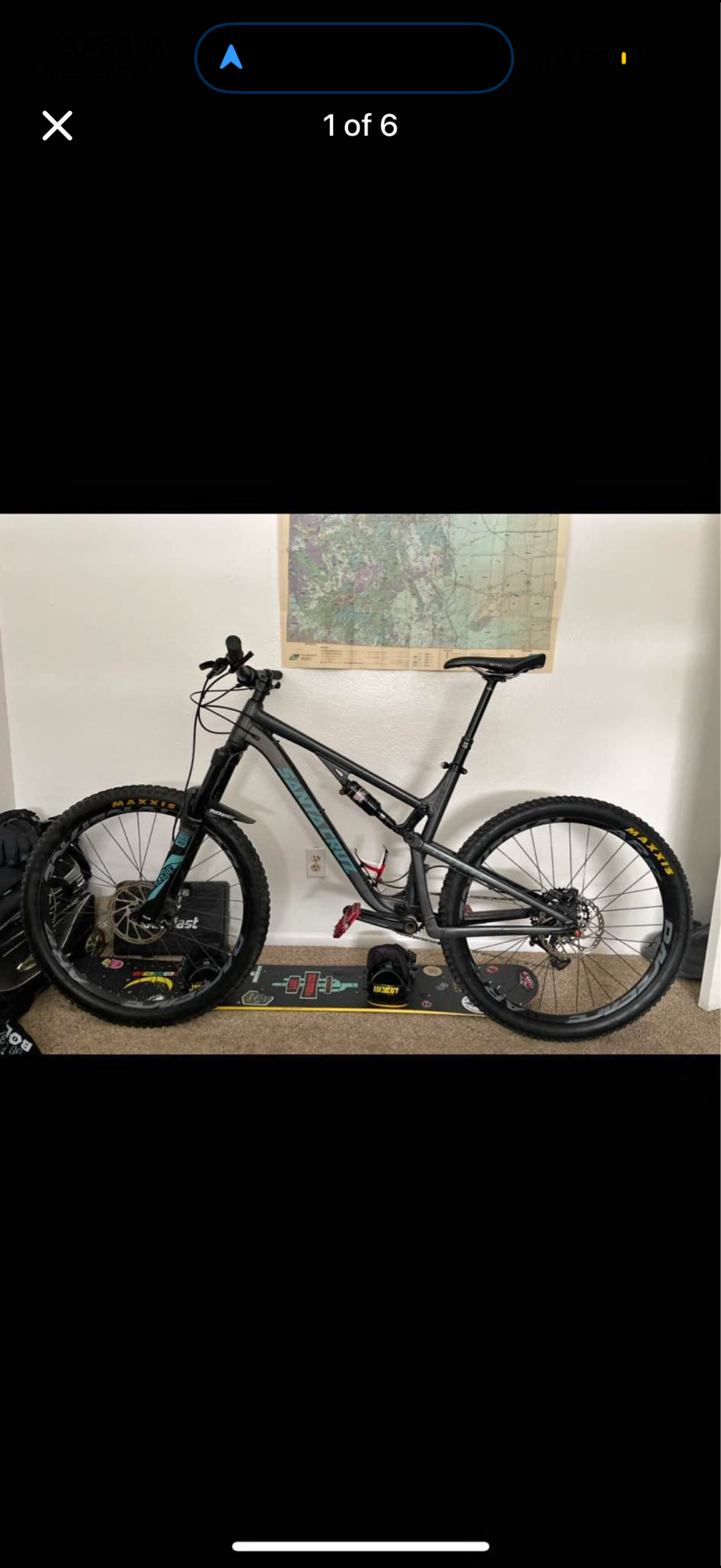 2018 Santa Cruz Bronson Silver, gray or bare metal and Teal