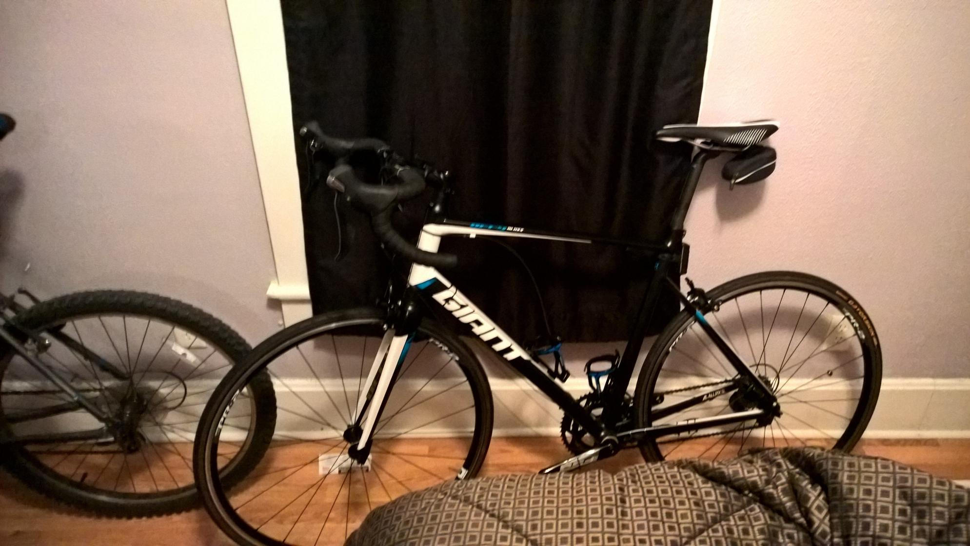 2015 Giant Defy 1 Black, White, and Blue
