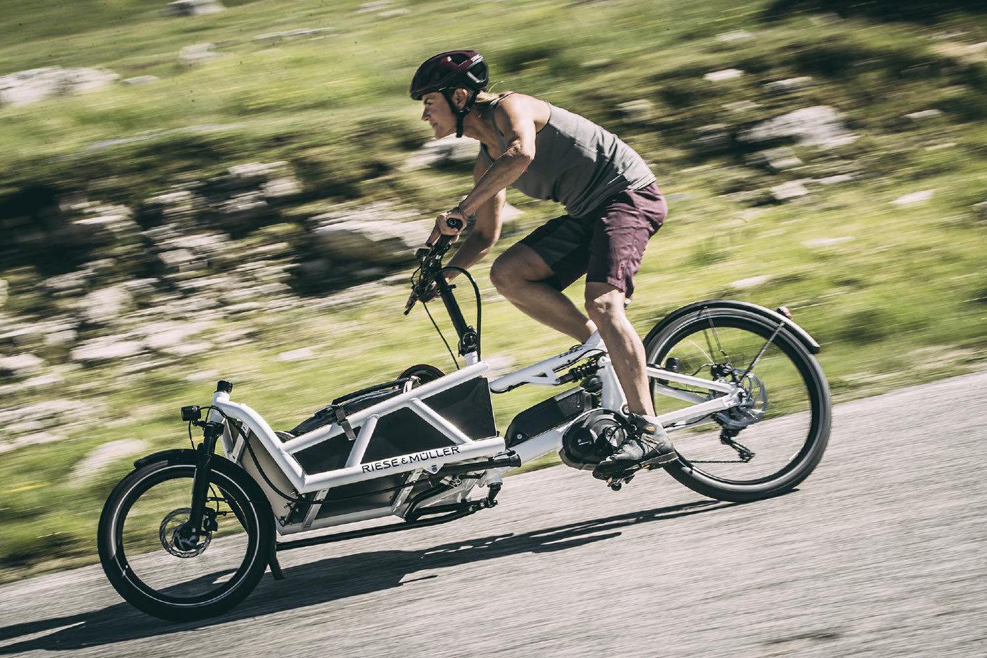 Riese und Müller cargo bike (front storage) White and Stickers tape or other cover-up