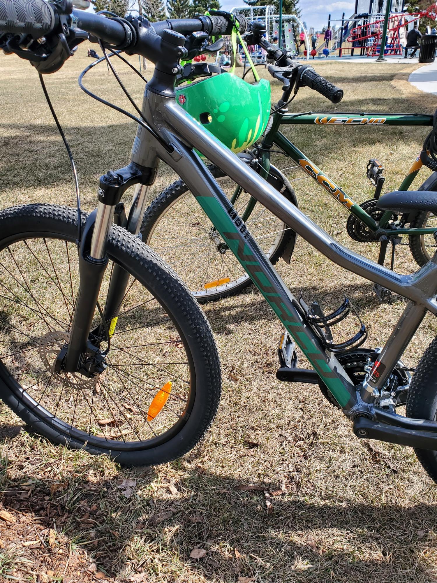 2022 Norco Bikes Storm 4 Hardtail Mountain Bike X-Small Silver, gray or bare metal and Green