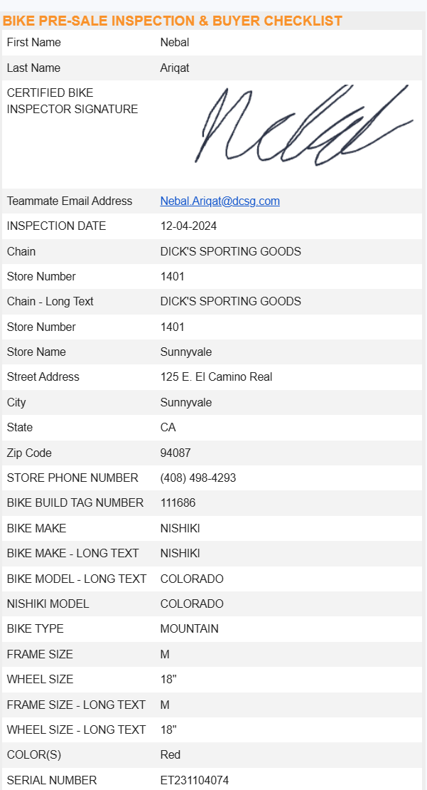 2024 Nishiki Colorado Sport Mountain Bike Red and White