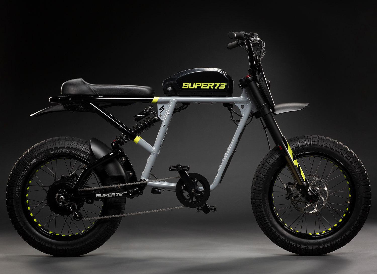2021 Super73 RX Silver, gray or bare metal and Yellow or Gold