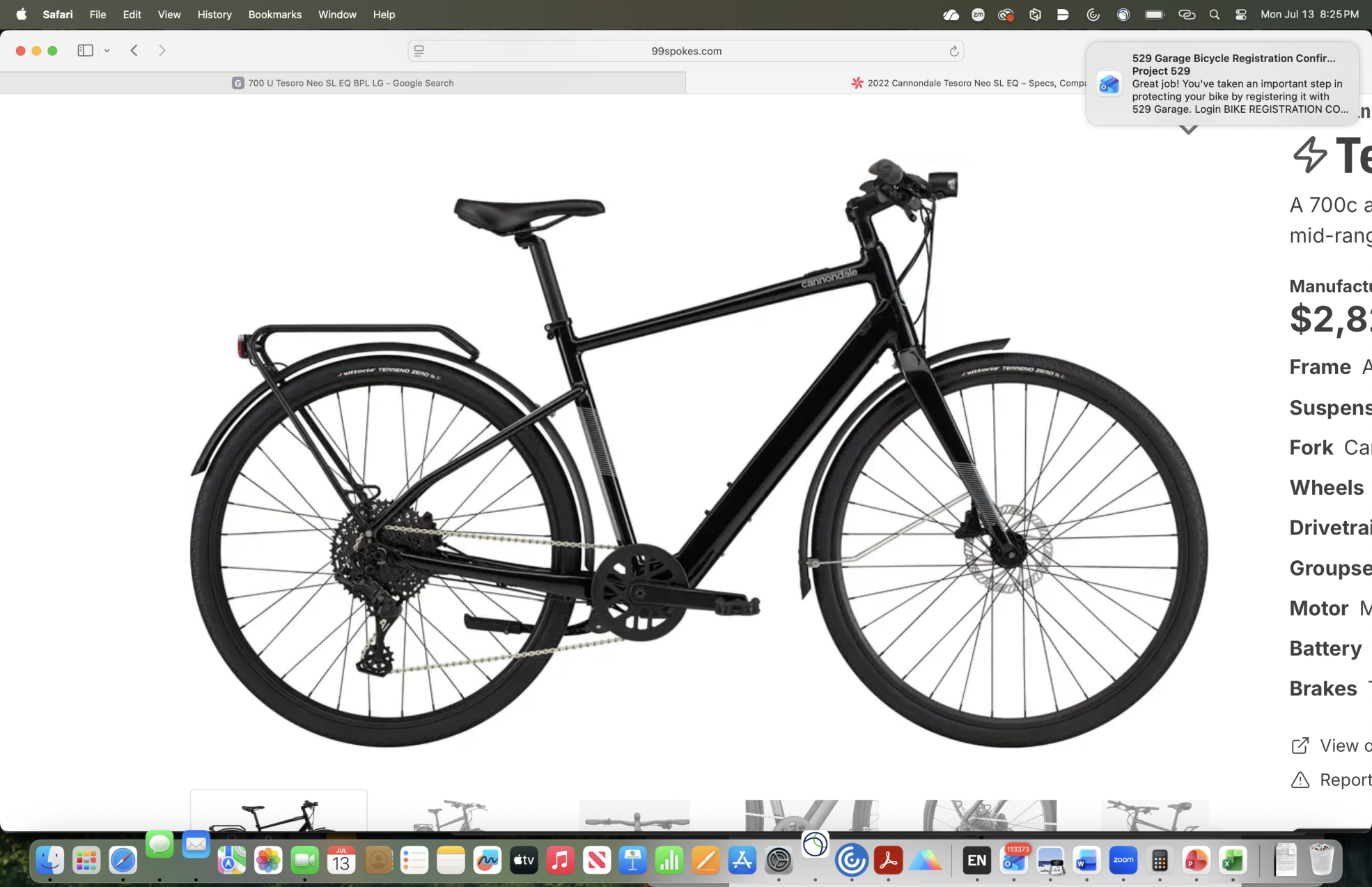Cannondale 700 U Tesoro Neo SL EQ BPL LG Black