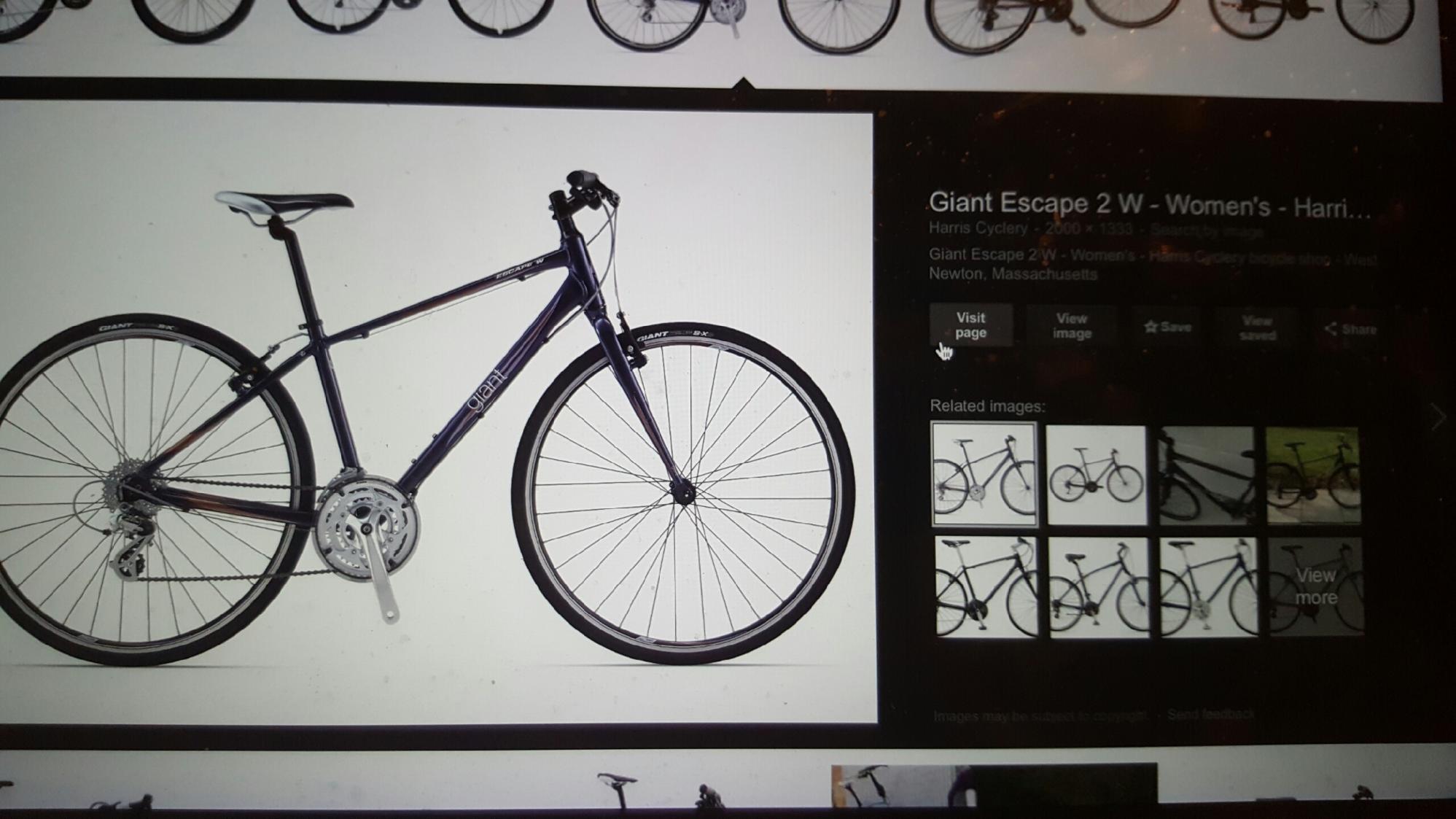 2014 Giant Escape RX W Silver or Gray and Purple