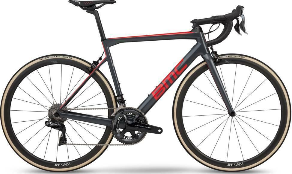 2019 BMC Teammachine SLR 01 Dura-Ace Di2 Silver, gray or bare metal and Red