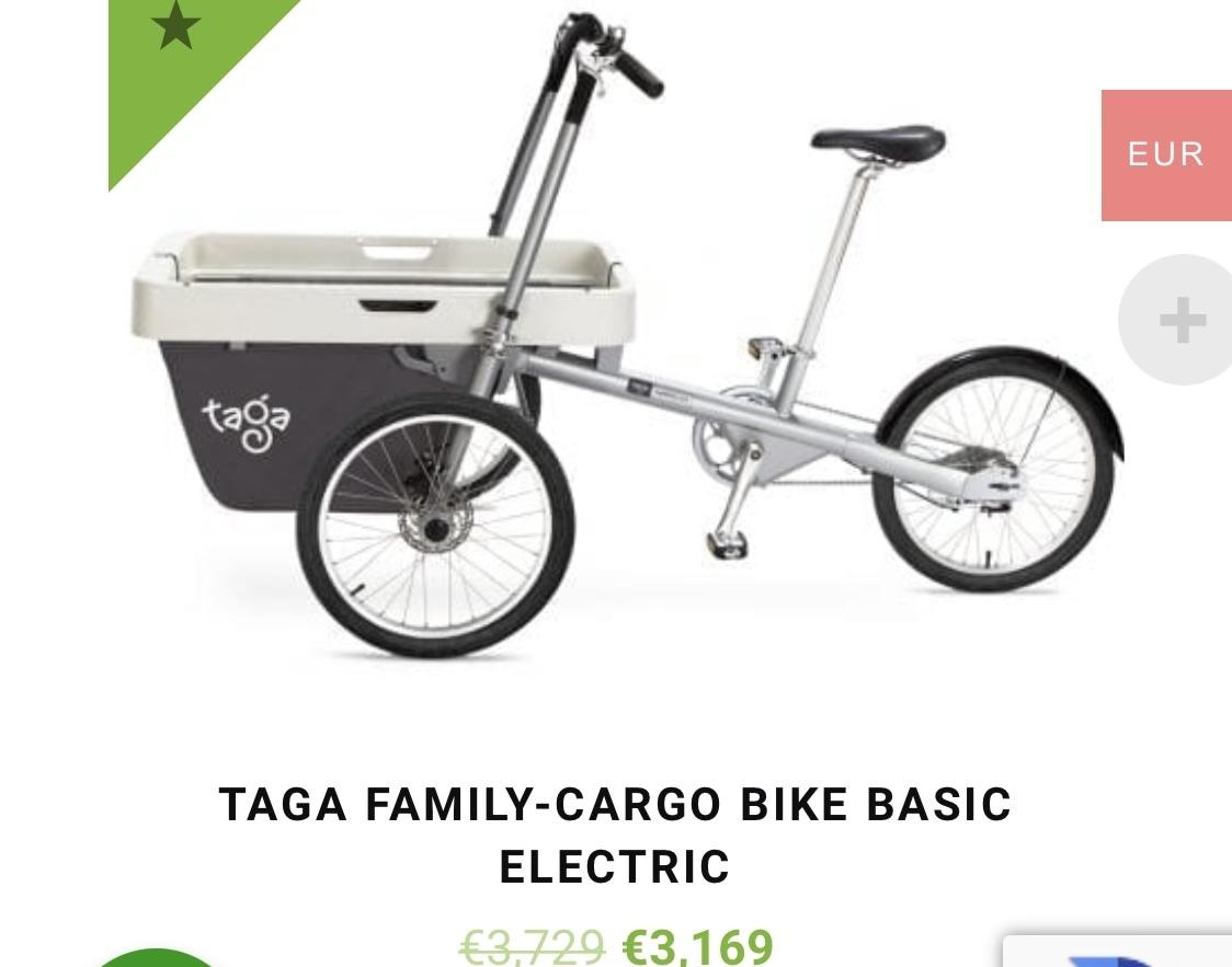 2022 Taga Taga electric tricycle front storage ... cargo bike (front storage) White