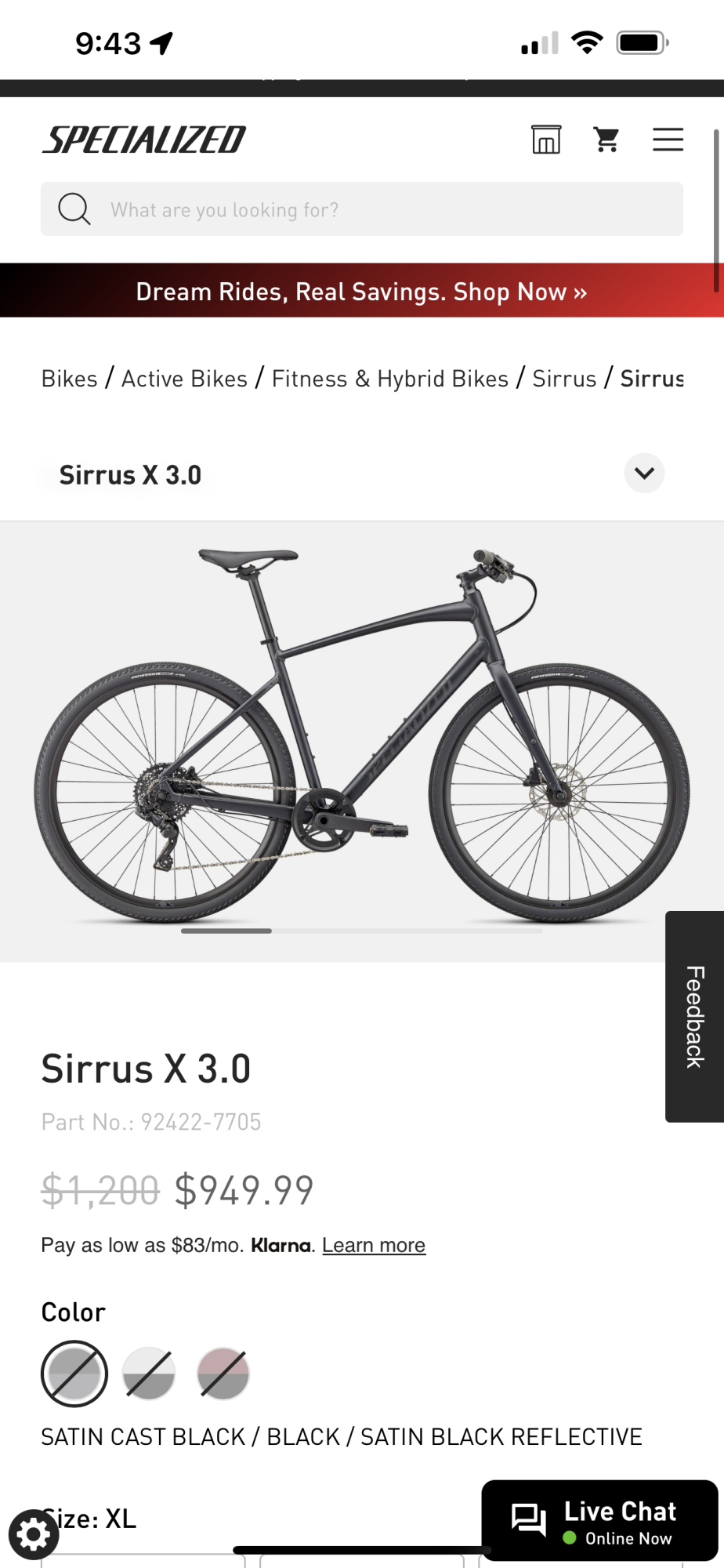 2023 Specialized Sirrus X 3.0 Black