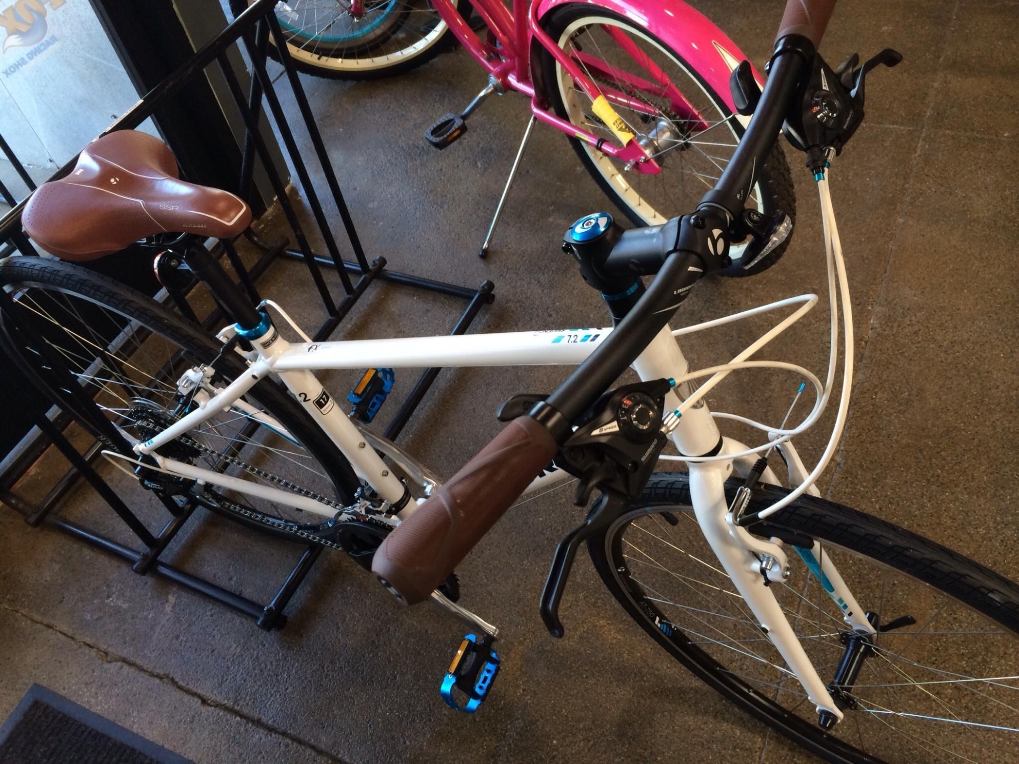 2014 Trek 7.2 FX WSD  White, Blue, and Brown